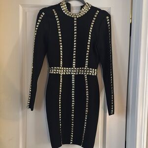 Elegant Black Studded Dress